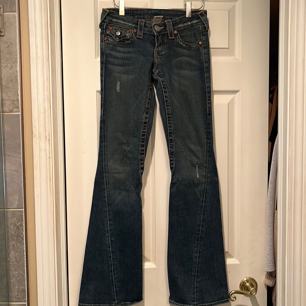 True Religion medium wash bootcut jeans size 25